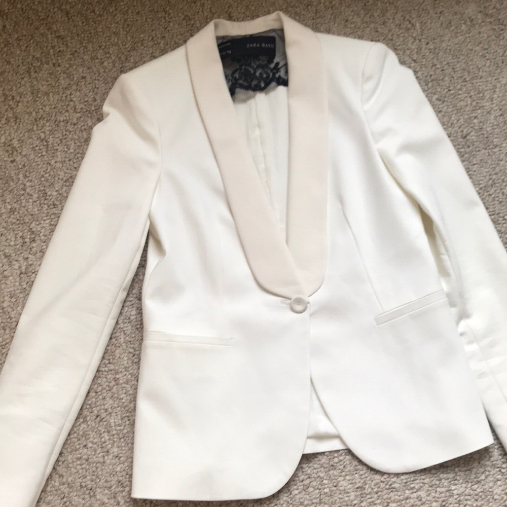 Zara white blazer